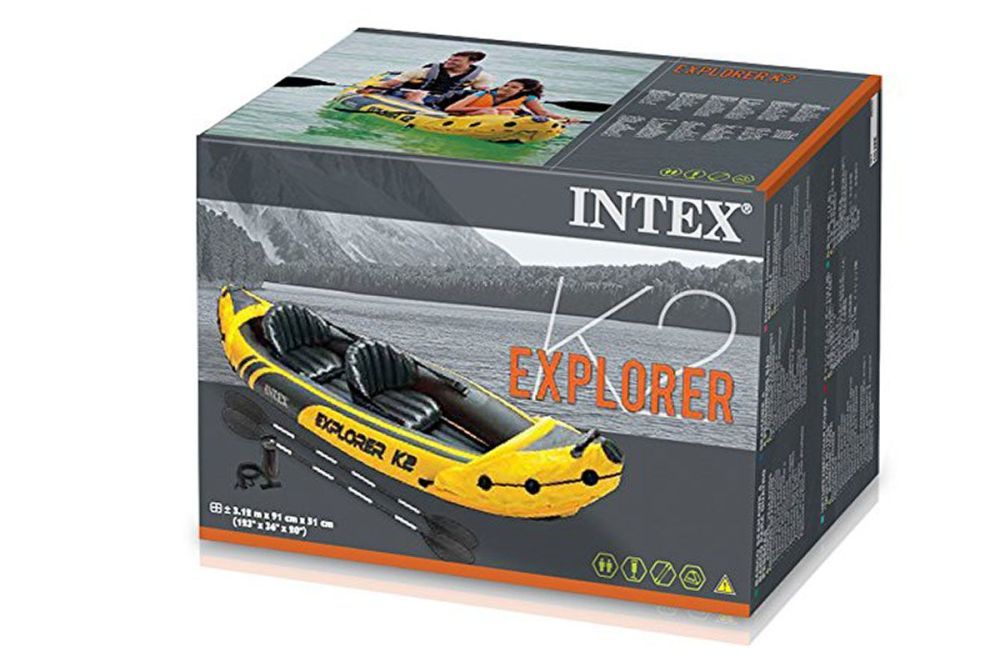 Надувная байдарка "Explorer K2" 312х91х51см, алюм.вёсла 218см, насос 68614, до 180кг