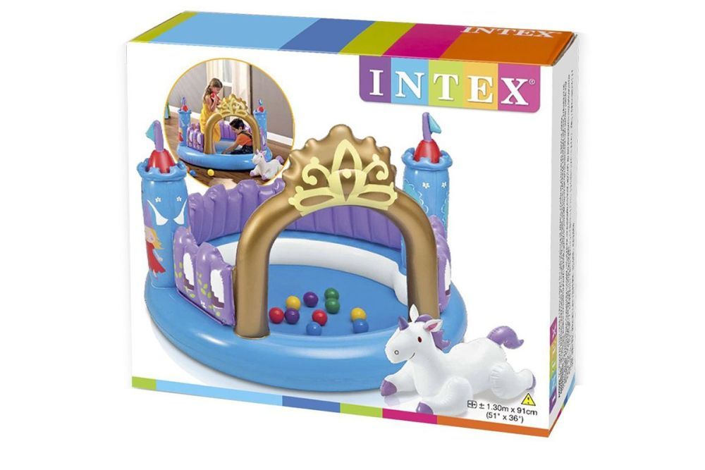 Детский надувной бассейн 142х117х122см "Дом" с навесом, от 1 до 3 лет