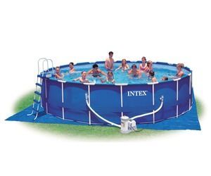 Каркасный бассейн Metal Frame 549х122см, 24311л, фильтр-насос 5678л/ч, лестница, тент, подстилка, Intex, 28252