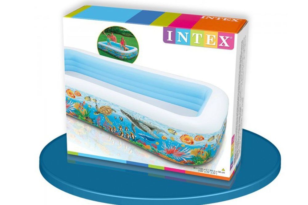 Детский надувной бассейн 305х183х56см "Тропический риф" 1050л, от 6 лет