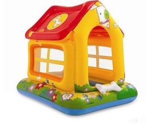 Детский надувной бассейн 142х117х122см "Дом" с навесом, от 1 до 3 лет