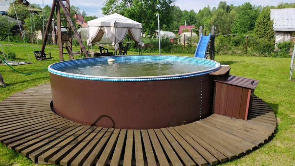 Круглый бассейн 488х125см "Темный шоколад (RAL 8017)" 21100л