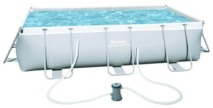 Каркасный прямоугольный бассейн 404х201х100 см, 4531 л, песочный фильтр-насос 2006л/ч, Bestway, 56255 BW