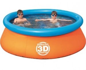 Бассейн детский с надувным бортом с 3D рисунком, 213х66 см, 1610 л, 2 пары стереоочков, Bestway, 57244 BW