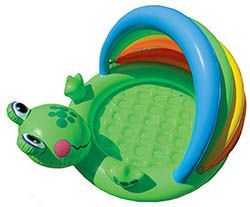 Детский надувной бассейн 114х99х69см "Лягушка" от 1 до 3 лет с надувным дном