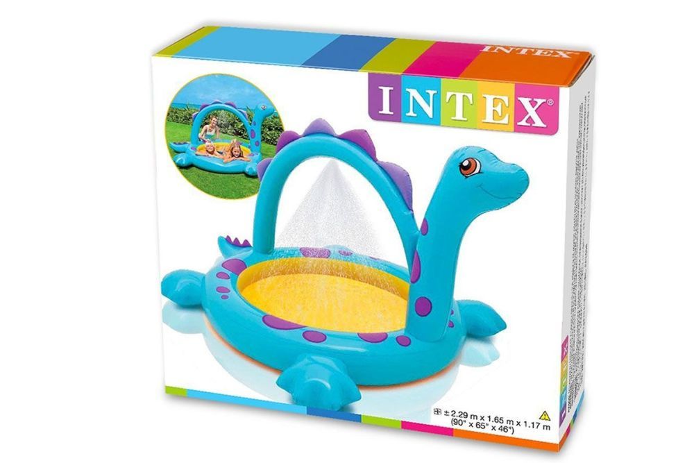 Детский надувной бассейн 229х165х117см "Динозаврик" с фонтаном, 170л, от 2 лет