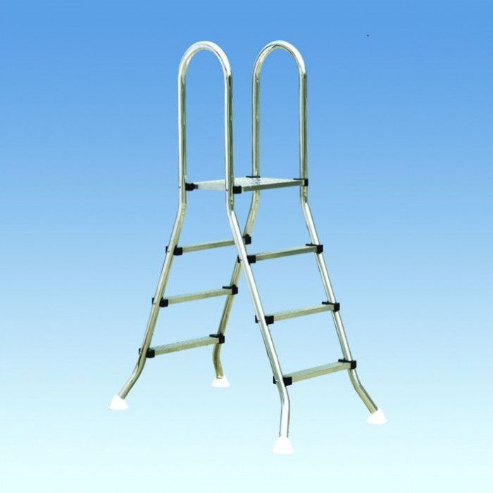 Лестница для сборно-разборных бассейнов с платформой и ступенями из н/с