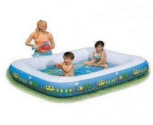 Надувной игровой бассейн "Паровозик", 201х150х30 см, 260 л, с принадлежностями для игр