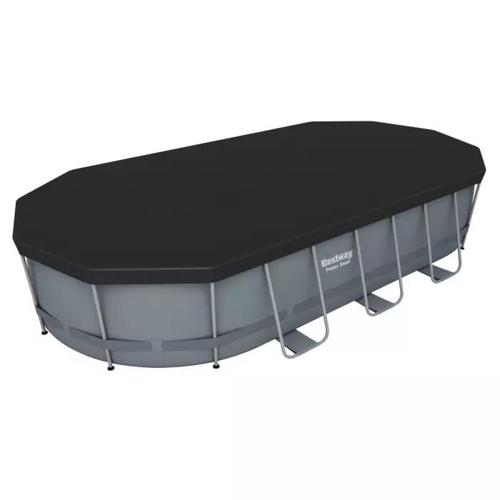 Каркасный бассейн Power Steel 549х274х122см, 13430л, фил.-насос 5678л/ч, лестница, тент, попл.-доз., Bestway, 56710 BW