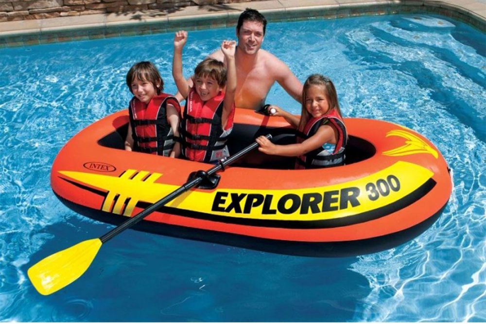 Надувная лодка "Explorer 300" 211х117х41см, вёсла 59623, насос 69613, от 6 лет, до 186кг