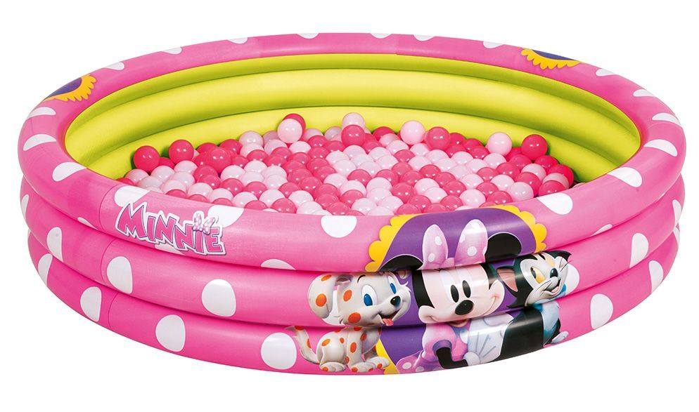 Детский круглый бассейн 122х25 см (140 л) + 75 шариков. MMCH Минни