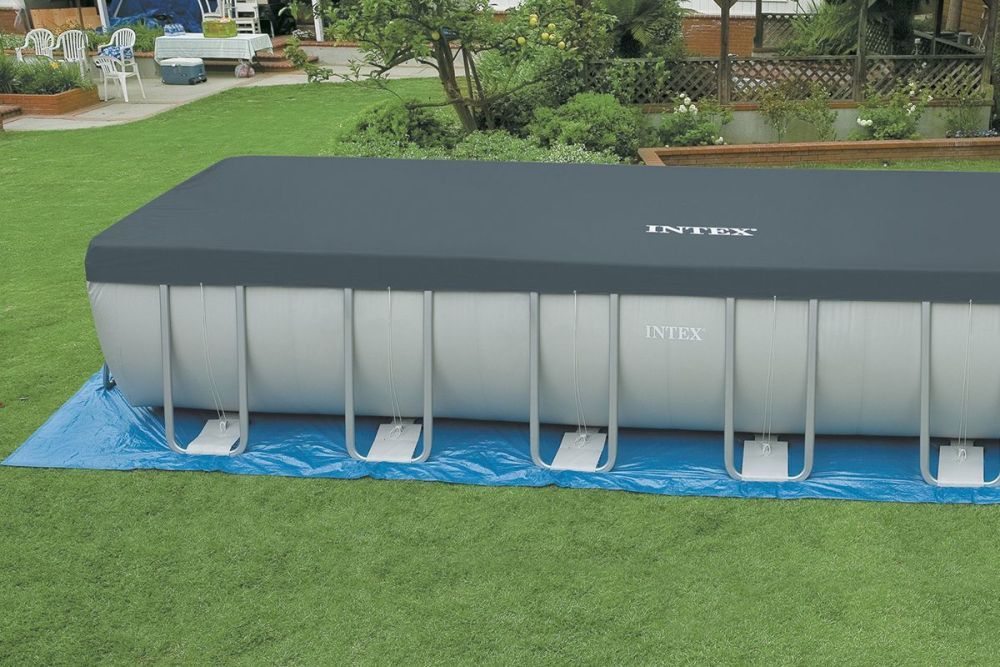 Каркасный бассейн Ultra Frame 732x366x132см, 31805л, песочный фил.-насос, лестница, тент, подстилка, Intex, 28362