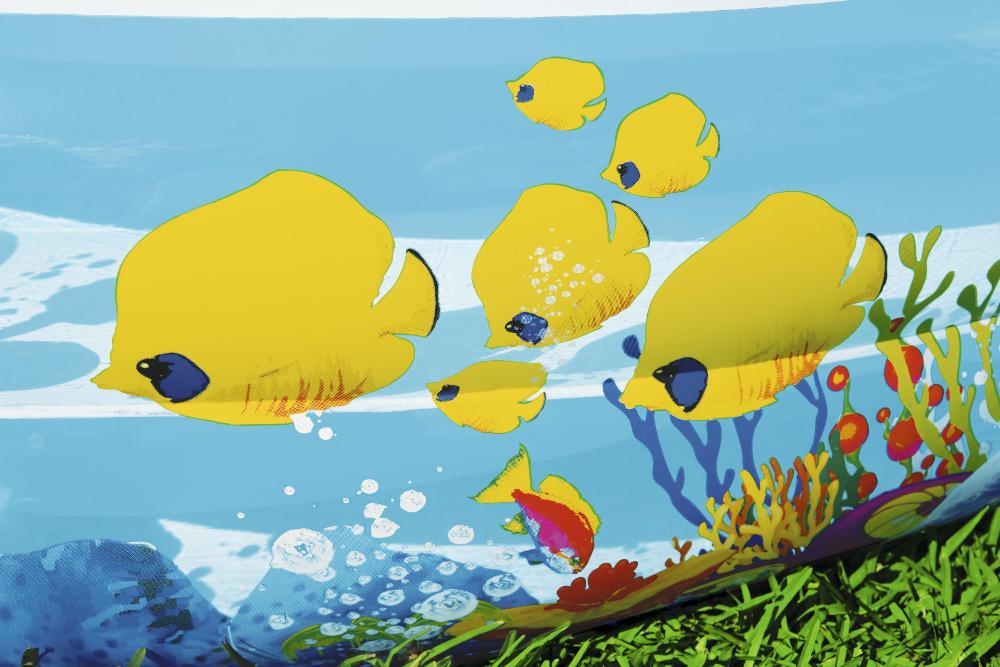 Детский надувной бассейн 262х157х46см "Подводный мир" 544л, от 3 лет