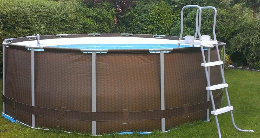 Каркасный бассейн Power Steel Deluxe 427х107см, 13030л, подвесной фил.-насос, лестница, тент, Bestway, 56664 BW