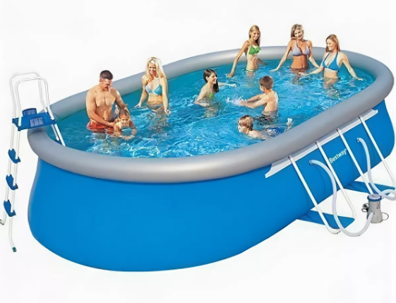 Бассейн овальный с надув. бортом 488х305х107 см, 10759 л, фил.-насос 3028л/ч тент, лестница, Bestway, 56269 BW