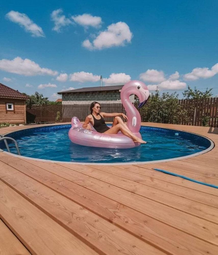 Круглый бассейн вкапываемый Гигабасс 300х150см"Платина", чаша 0.6мм