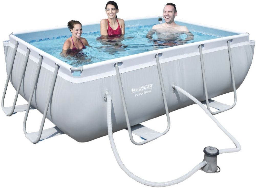 Каркасный прямоугольный бассейн 404х201х100 см, 4531 л, песочный фильтр-насос 2006л/ч, Bestway, 56255 BW