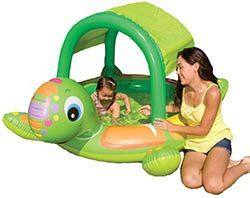 Детский надувной бассейн 180х145х104см "Черепашка" с тентом, от 1 до 3 лет