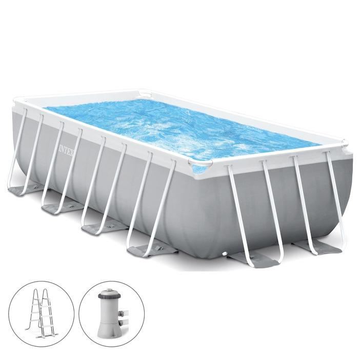 Каркасный бассейн Prism Frame 400х200х122см, 8418л, фил.-насос 2006л\ч, лестница, Intex, 26790