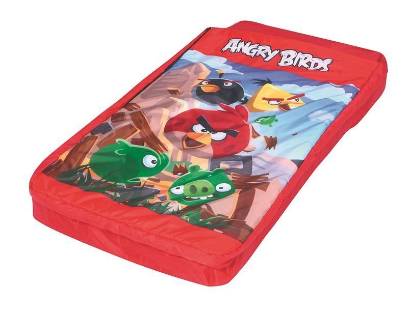 Надувная кровать 132х76х20 см со спальным мешком, Angry Birds