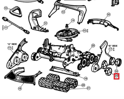 Комплект колес для робота-пылесоса Hayward AquaVac 600/650 (RCX36140311234)
