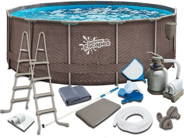 Каркасный бассейн 366х122см, 10685л, пес.фил.-насос 4100л/ч, лестн, тент, подст, наб.д./чист., ским.