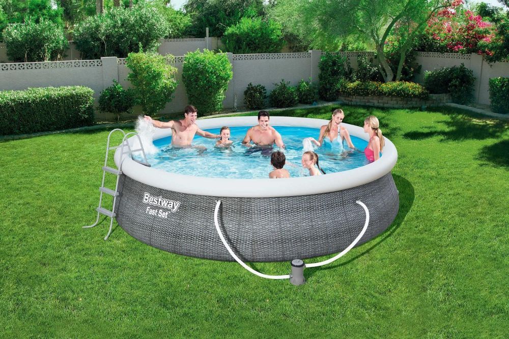 Бассейн Fast Set 457х107см, 12362 л, фил.-насос 2006л/ч, лестн., Bestway, 57372 BW