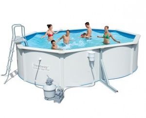 Стальной овальный бассейн Hydrium Oval Pool Set 500х360х120см,16296л,фил-насос 3785л/ч, лестн, подст, Bestway, 56286 BW