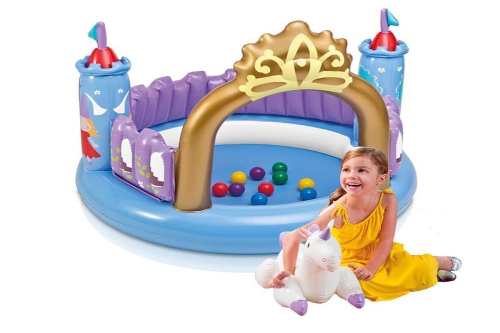 Детский надувной бассейн 142х117х122см "Дом" с навесом, от 1 до 3 лет