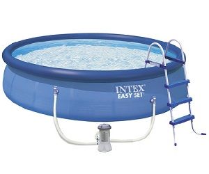 Бассейн Easy Set 457х84см, 9792л, фильтр-насос 2006л/ч, лестница, тент, подстилка, Intex, 28180