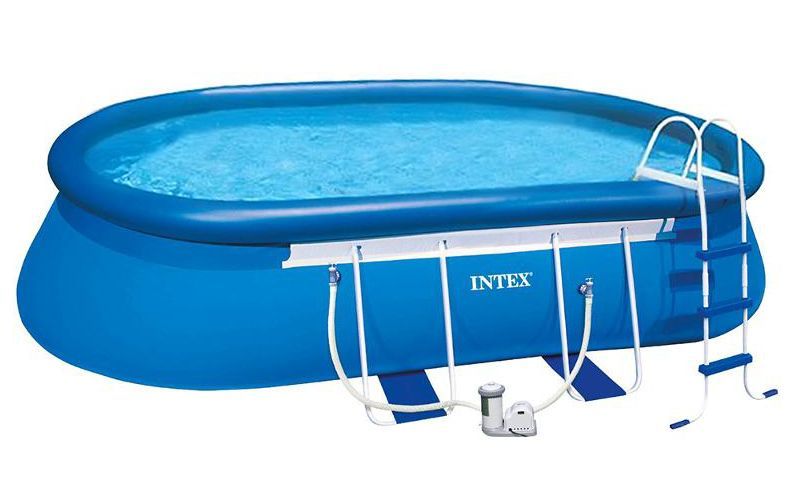 Бассейн овальный Oval Frame 549х305х107см, 10920л, фильтр-насос 3785л/ч, лестница, тент, подстилка, Intex, 28192