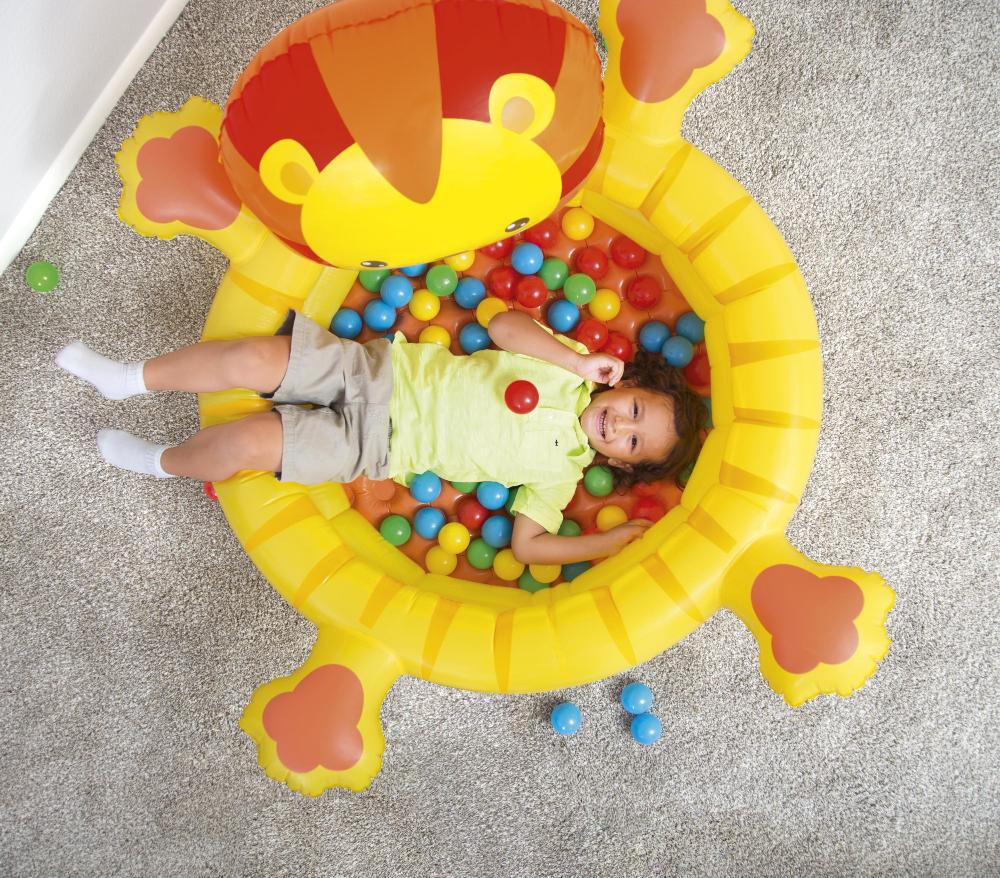 Детский надувной бассейн 111x98x61.5см "Львенок" с мячами (50шт), от 2 лет