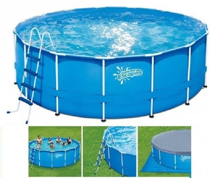 Каркасный бассейн 427х132см, 16048л, лестница, тент, подстилка