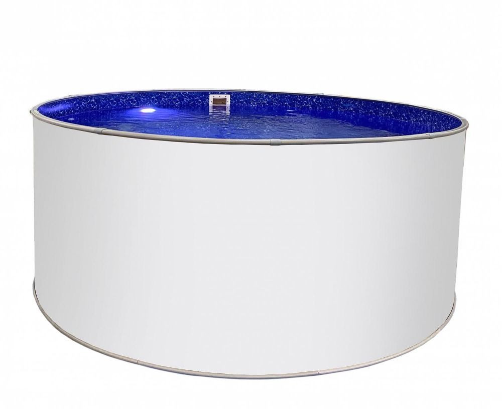 Круглый бассейн ЛАГУНА 4,5 х 1,25 м (сигнальный белый RAL 9003),чаша 0.6мм