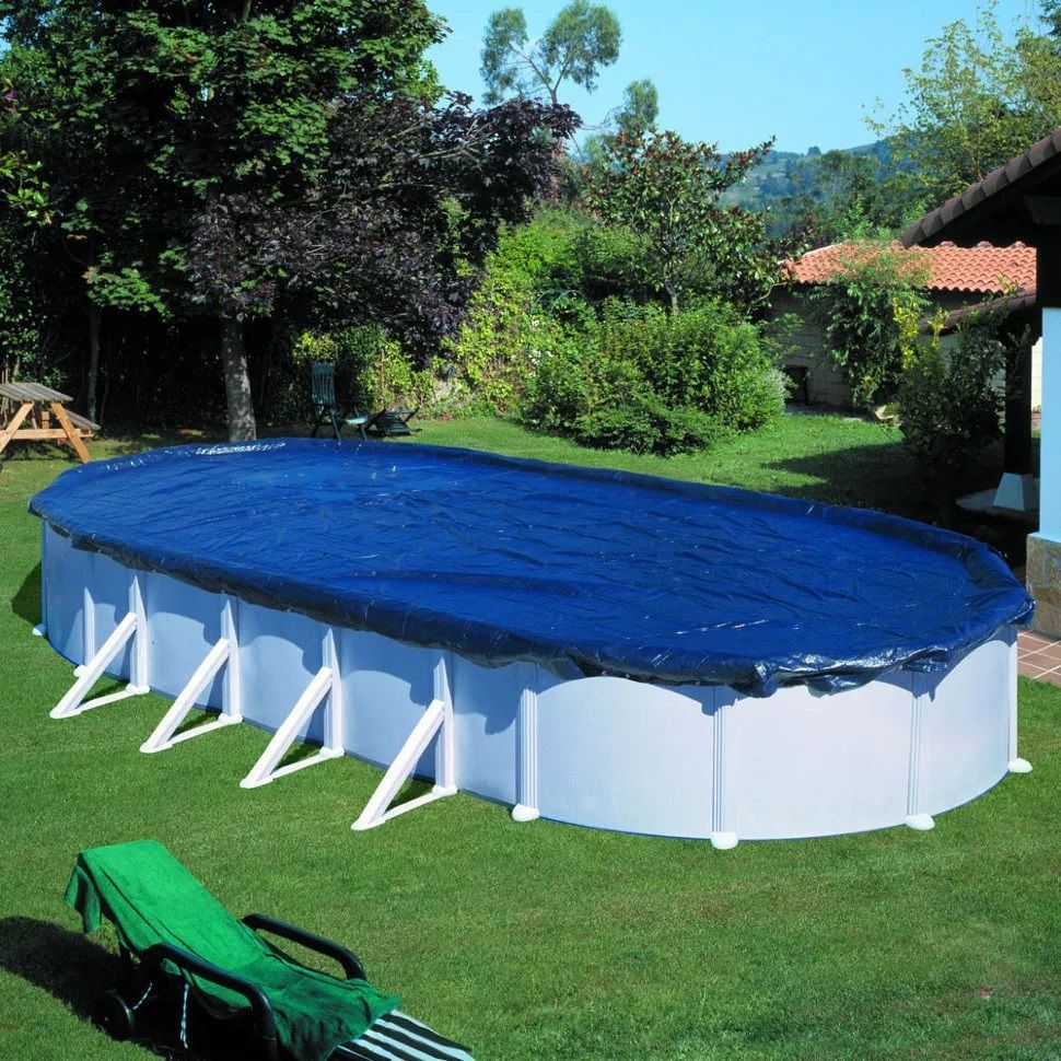 Зимнее покрывало для овального бассейна 610x375/500x340см, 100 г/м2