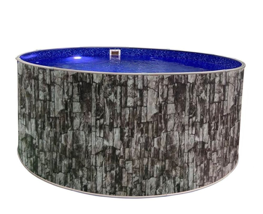 Круглый бассейн ЛАГУНА 5 х 1,25 м (природный камень),чаша 0.6мм