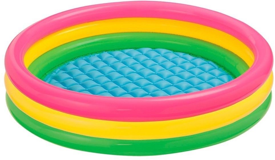 Детский надувной бассейн 147х33см "Радуга" с надувным дном, 275л, от 2 лет