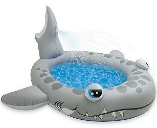 Детский надувной бассейн 229х226х107см "Акула" с распылителем, 182л, от 2 лет