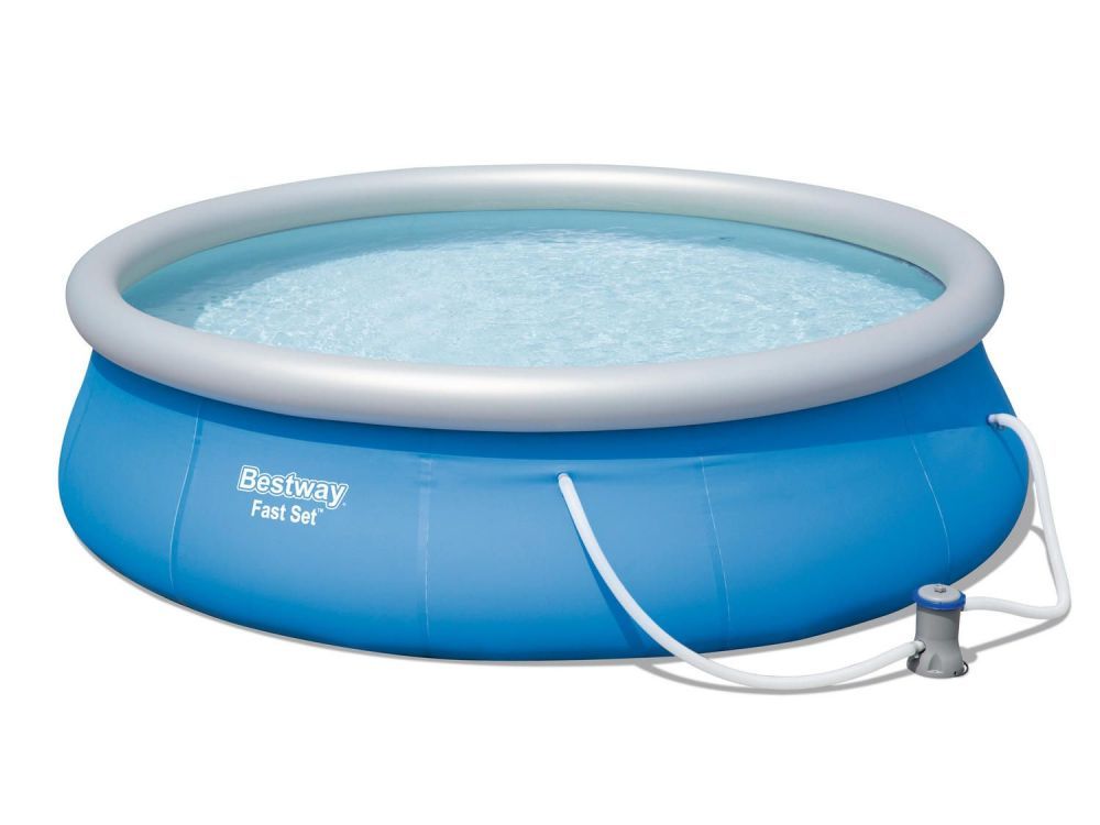 Бассейн с надувным бортом 396х84см, 7340л, фильтр-насос 2006л/ч, Bestway, 57321 BW