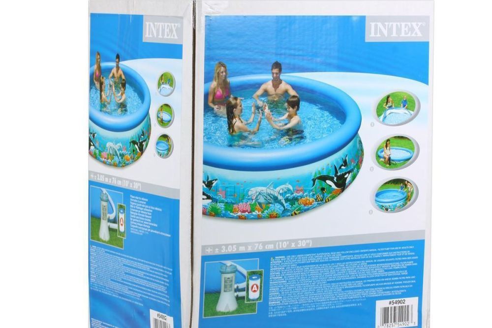 Бассейн Easy Set, 305х76см, "Океанский Риф", 3853л, фильтр-насос 1250л/ч, Intex, 28126