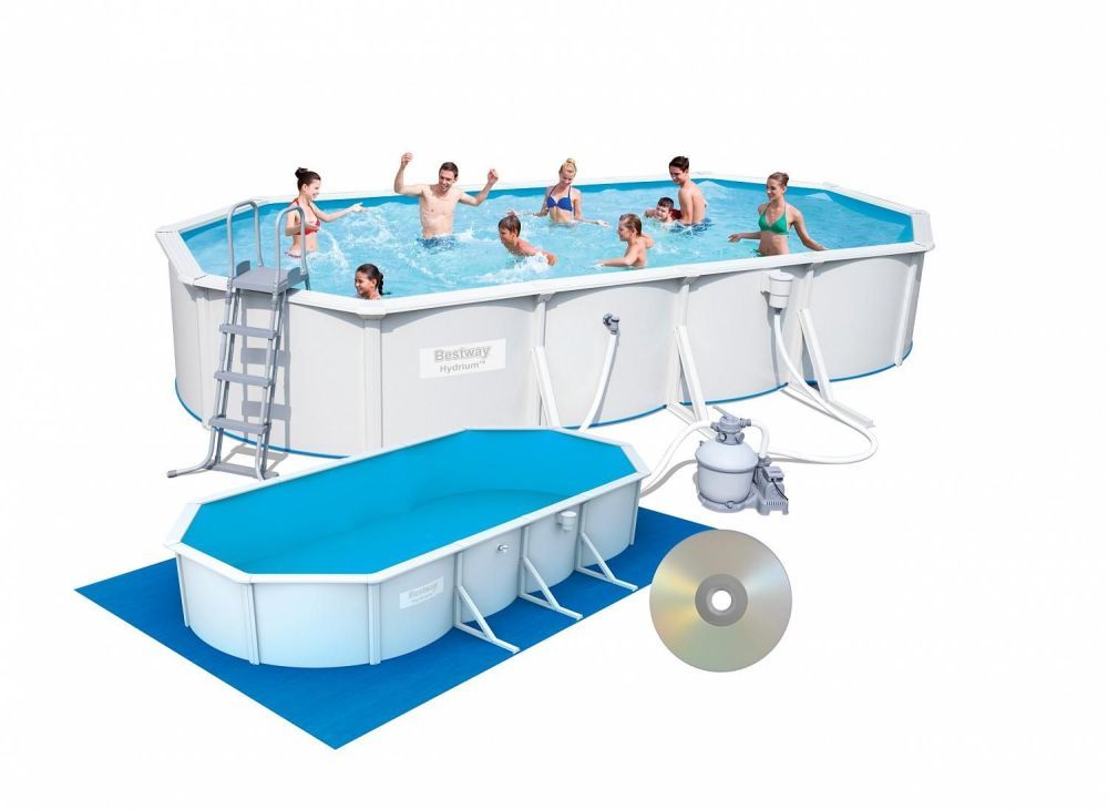 Стальной бассейн Hydrium 740х360х120см, песч.фил.-нас 5678л/ч, лестница, подст