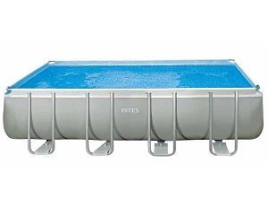 Каркасный бассейн Ultra Frame 975x488x132см, 54368л, песочный фил.-насос, лестница, тент, подстилка, Intex, 28372