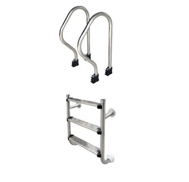 Лестница "SP-series" 3 ступ., "LUXE" с поручнями AISI-304