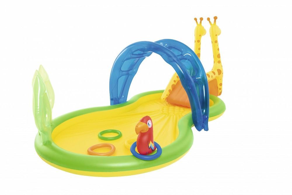 Бассейн надувной игровой, "Зоопарк", с распылителем, 338 х 167 х 129 см, от 2 лет