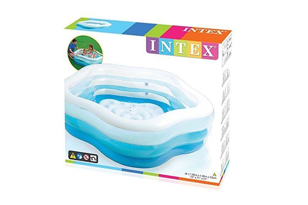 Детский надувной бассейн 185х180х53см, с надувным дном, 460л, от 3 лет