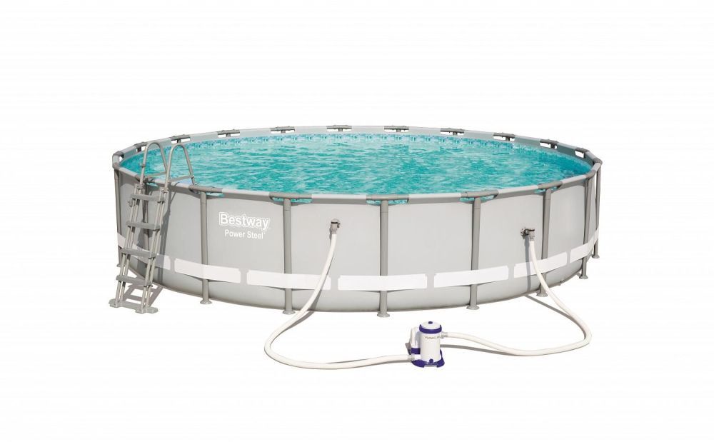 Каркасный бассейн 610х122см, 30512л, фил.-насос 9463л/ч,тент, лестница, Bestway, 56675 BW