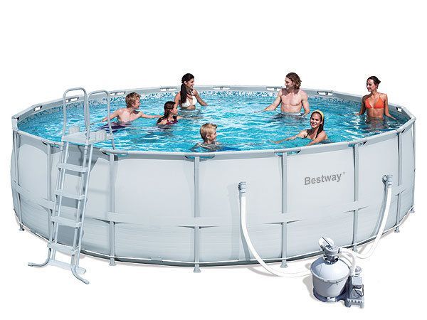 Каркасный бассейн, 549х132 см, 26000 л, песочный фильтр-насос 5678л/ч, тент, лестница, Bestway, 56280 BW