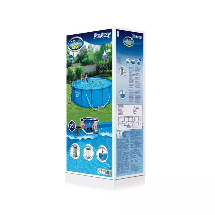 Каркасный бассейн 457х122см, 16015л, фил.-насос 3028л/ч, лестница, Bestway, 56830 BW