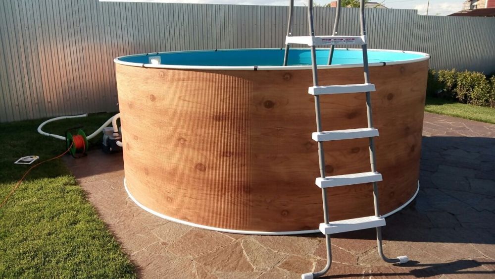 Круглый бассейн 305х125см "Темное дерево" 8400л