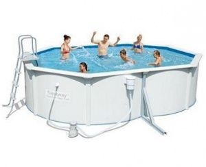 Стальной овальный бассейн Hydrium Oval Pool Set 500х360х120см, 16296л, фил-насос 3028л/ч, лестница, Bestway, 56294 BW